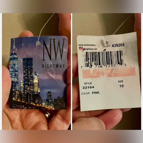 NWT NW Nightway Women’s Long Floral Mock Wrap Dress size 10 - Picture 13 of 15